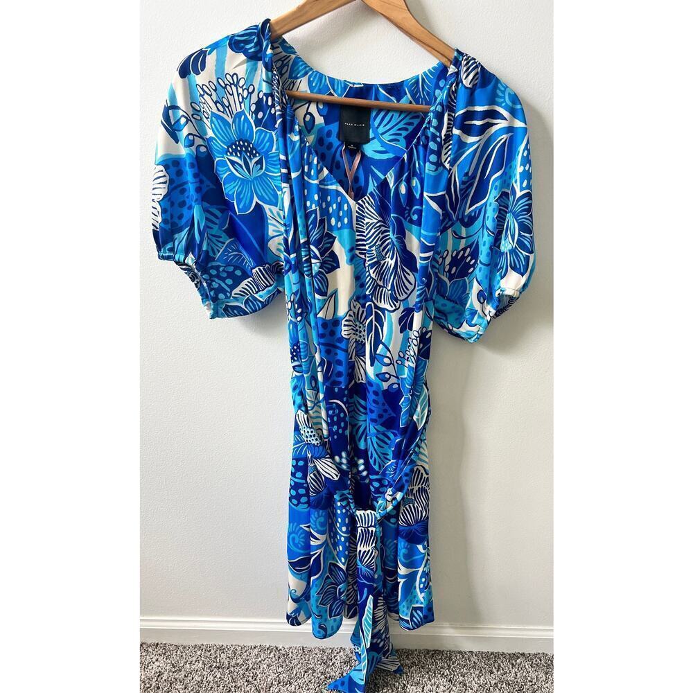 Alex Marie Allison satin back crepe floral dress women's size small